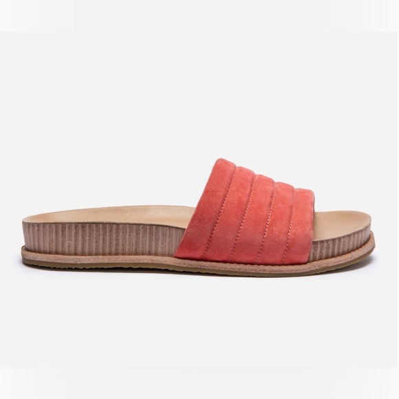 Johnny Was Shoes - Johnny Was Solid  Stitch Coral Pink, Sandal, Slides,Suede Like New, Size 8